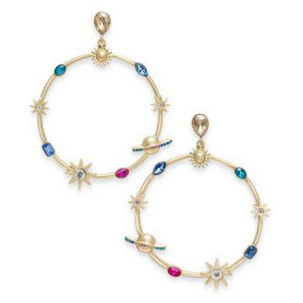 New Thalia Sodi Gold-Tone Celestial Hoop Drop - Picture 1 of 2